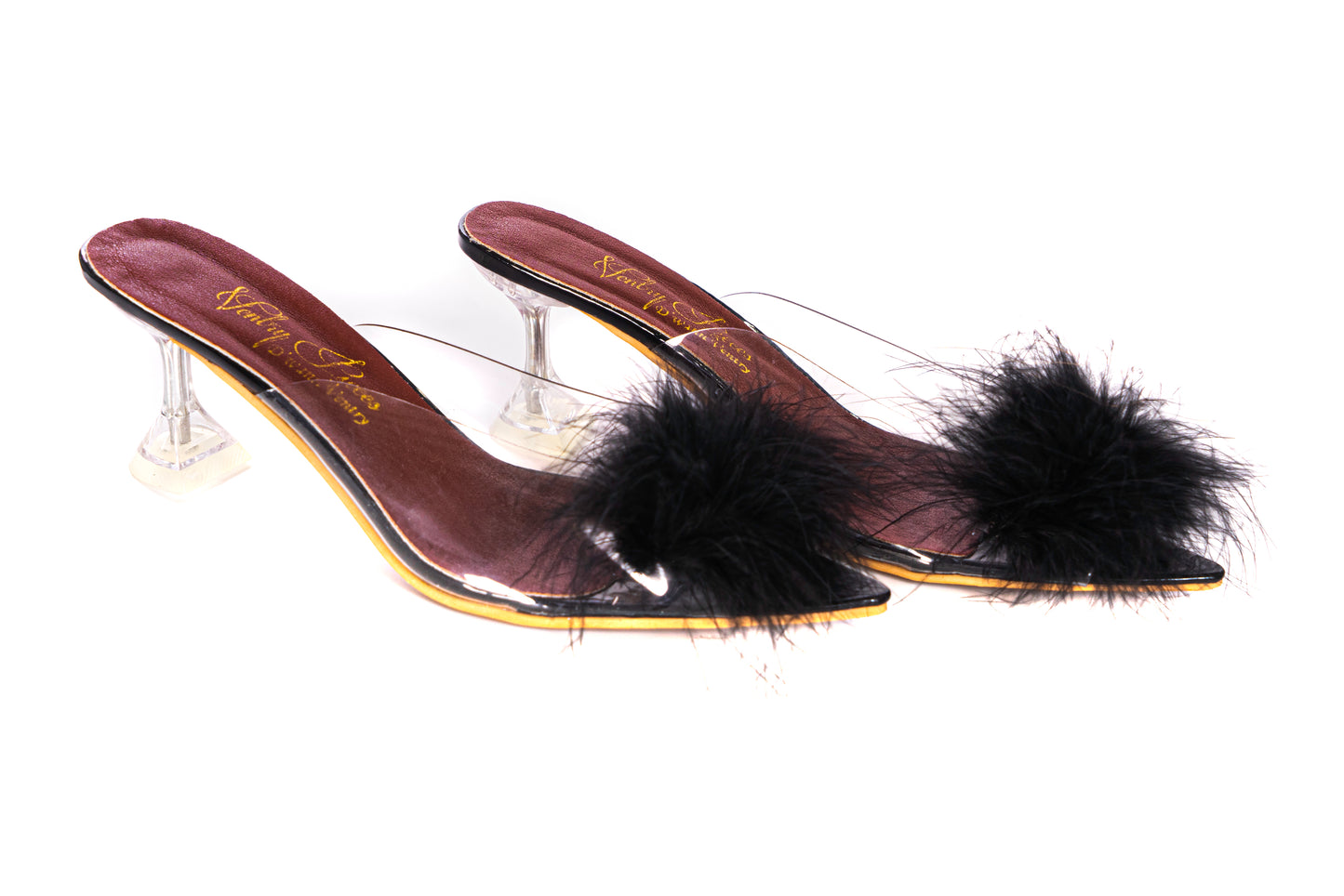 Ostrich Fur Kitty Heels